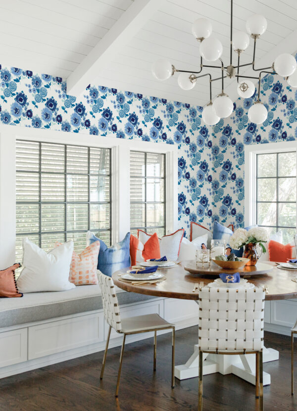 Essie Blue Painterly Floral Wallpaper - Image 3