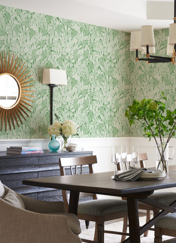 Bannon Green Leaves Wallpaper - Image 3