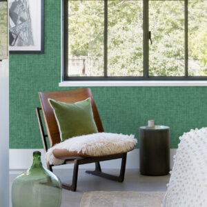 Emerson Green Faux Linen Wallpaper