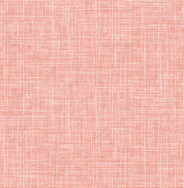 Emerson Coral Faux Linen Wallpaper