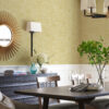 Emerson Yellow Faux Linen Wallpaper - Image 2