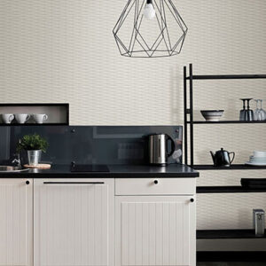 Gator White Geometric Stripe Wallpaper