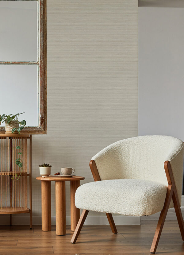 Shantung Beige Silk Wallpaper - Image 3