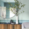 Rushmore Aqua Faux Grasscloth Wallpaper - Image 3