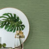 Rushmore Green Faux Grasscloth Wallpaper - Image 3