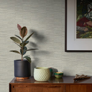 Jenga Grey Striped Column Wallpaper