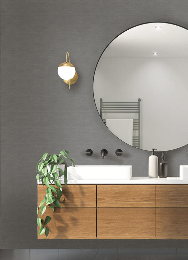 Moroccan Charcoal Sisal Texture Wallpaper - Image 3