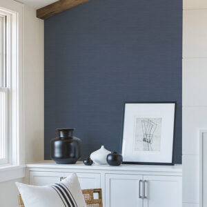 Moroccan Blue Sisal Texture Wallpaper