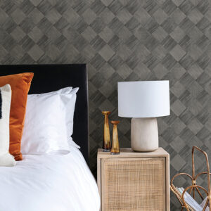 Thriller Black Wood Tile Wallpaper