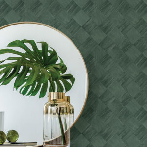 Thriller Green Wood Tile Wallpaper