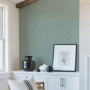 Snuggle Teal Woven Texture Wallpaper