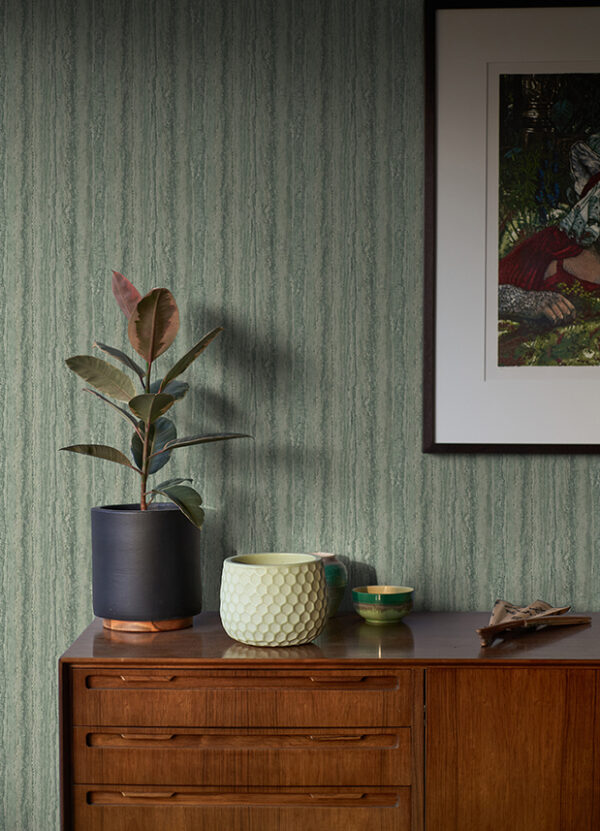 Hilton Green Marbled Paper Wallpaper - Image 3