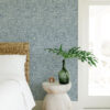 Aldabra Blue Textured Geometric Wallpaper - Image 5