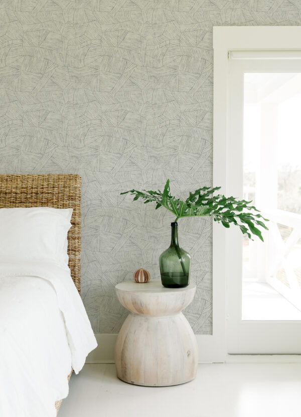 Aldabra Grey Textured Geometric Wallpaper - Image 3