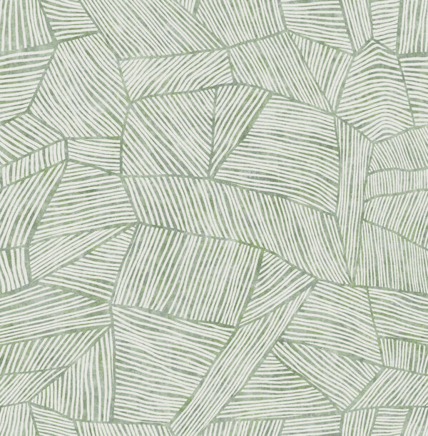 Aldabra Green Textured Geometric Wallpaper