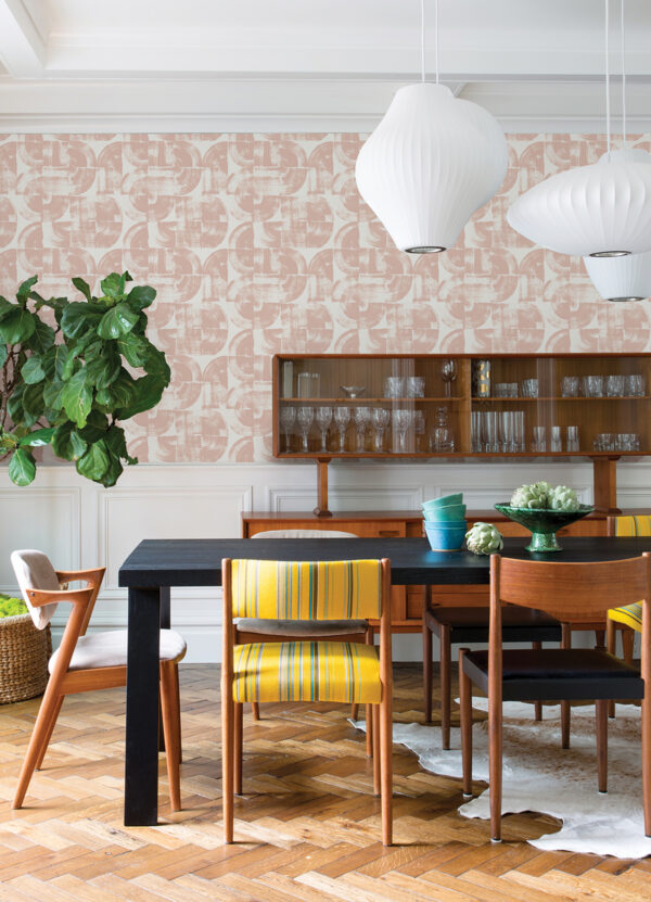 Giulietta Blush Painterly Geometric Wallpaper - Image 2