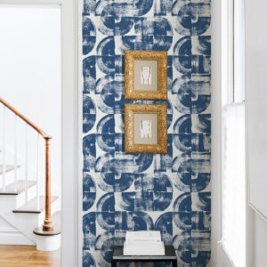 Giulietta Blue Painterly Geometric Wallpaper