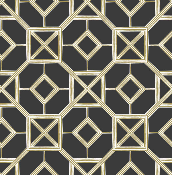 Livia Black Trellis Wallpaper