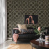 Livia Black Trellis Wallpaper - Image 2
