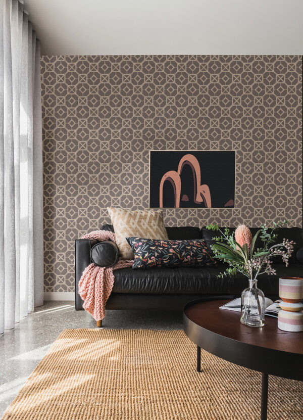 Livia Mauve Trellis Wallpaper - Image 2