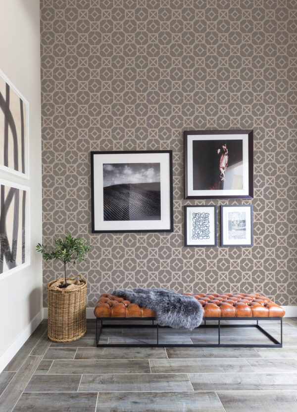 Livia Mauve Trellis Wallpaper - Image 4