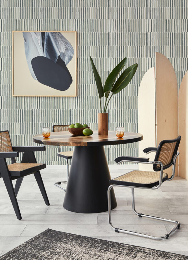 Sabah Slate Stripe Wallpaper - Image 2