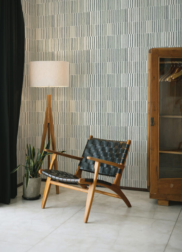 Sabah Slate Stripe Wallpaper - Image 3