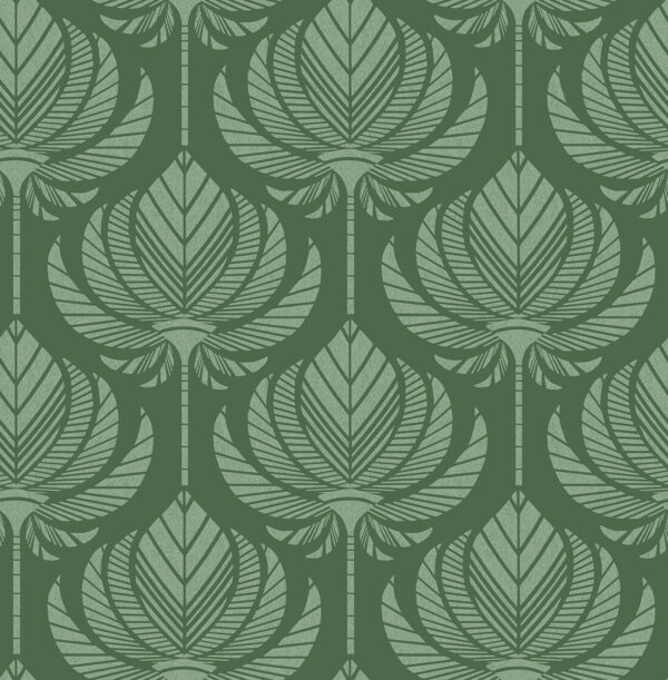 Palmier Green Lotus Fan Wallpaper