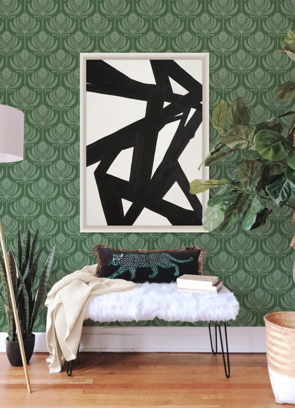 Palmier Green Lotus Fan Wallpaper - Image 2