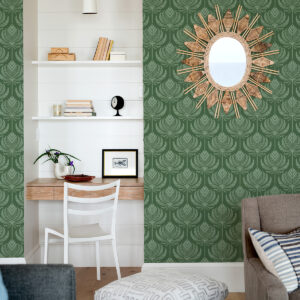 Palmier Green Lotus Fan Wallpaper