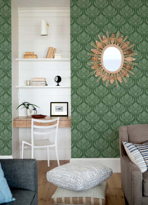 Palmier Green Lotus Fan Wallpaper - Image 3