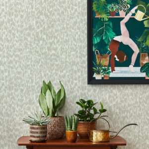 Flavia Light Grey Animal Print Wallpaper