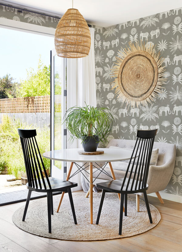 Bazaar Grey Elephant Oasis Wallpaper - Image 3