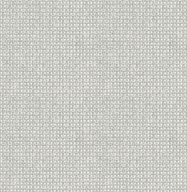 Zia Grey Basketweave Wallpaper
