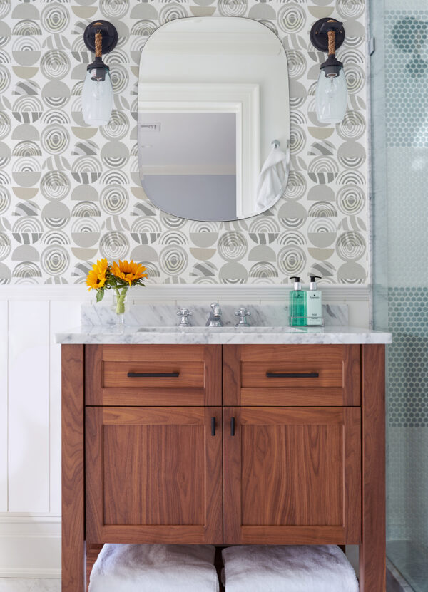 Mahe Light Grey Mod Geometric Wallpaper - Image 2