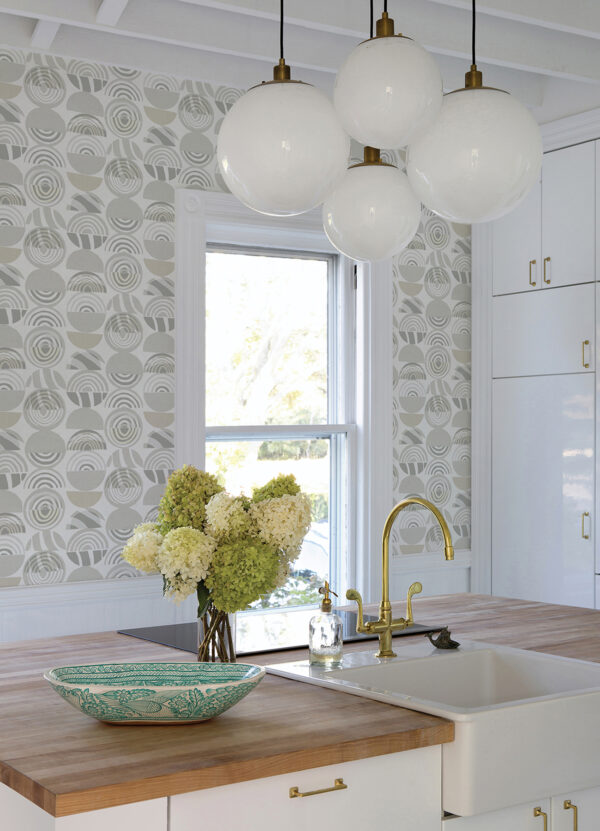 Mahe Light Grey Mod Geometric Wallpaper - Image 3
