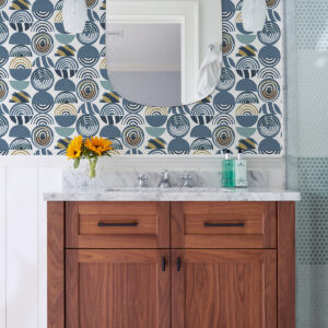 Mahe Blue Mod Geometric Wallpaper