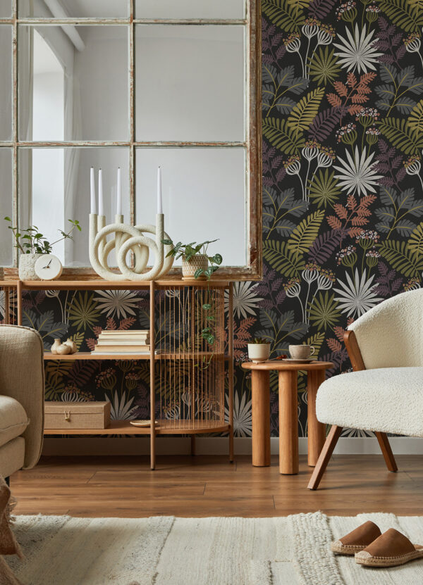 Praslin Black Botanical Wallpaper - Image 3