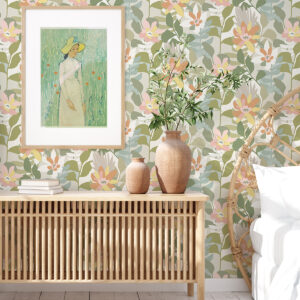 Koko Taupe Floral Wallpaper