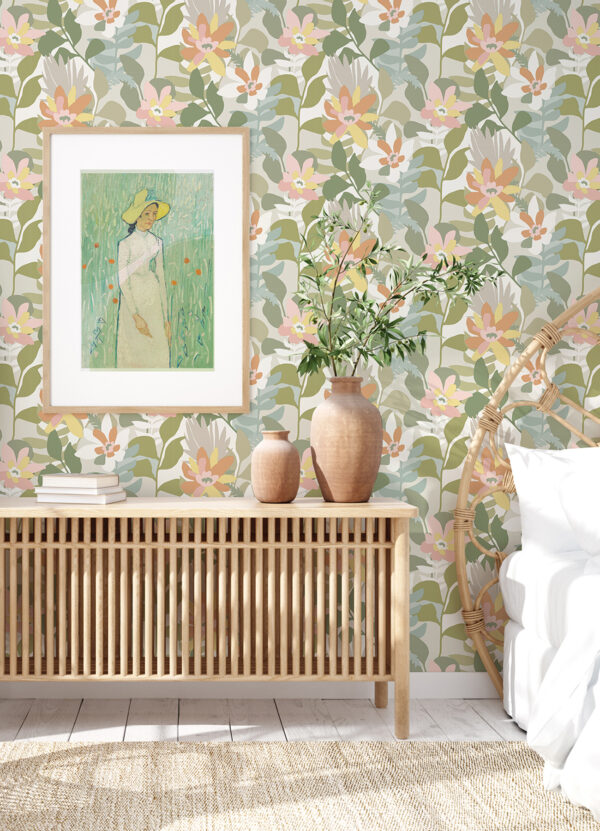Koko Taupe Floral Wallpaper - Image 3