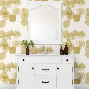 Aida Gold Potted Plant Wallpaper