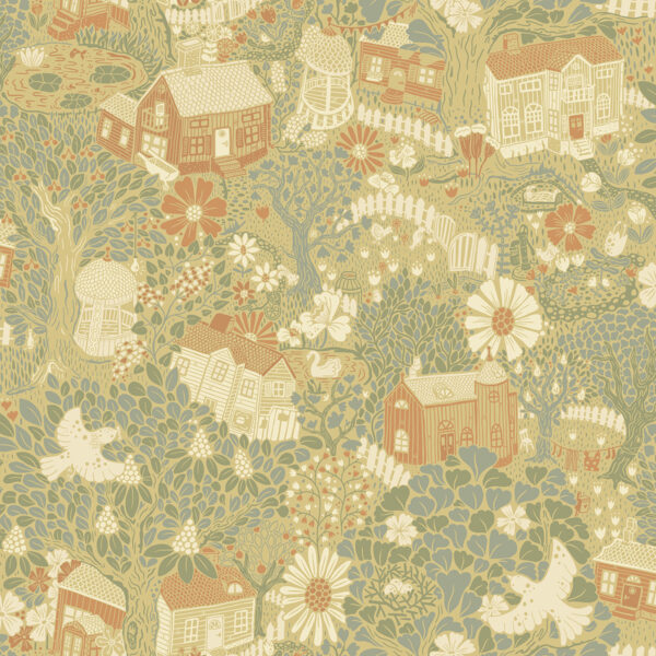 0064795 bygga bo butter woodland village wallpaper