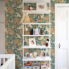 0064837 dromma teal songbirds and sunflowers wallpaper