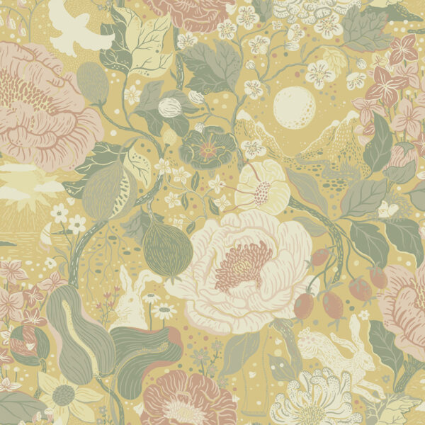 0064852 vaxa butter rabbits rosehips wallpaper