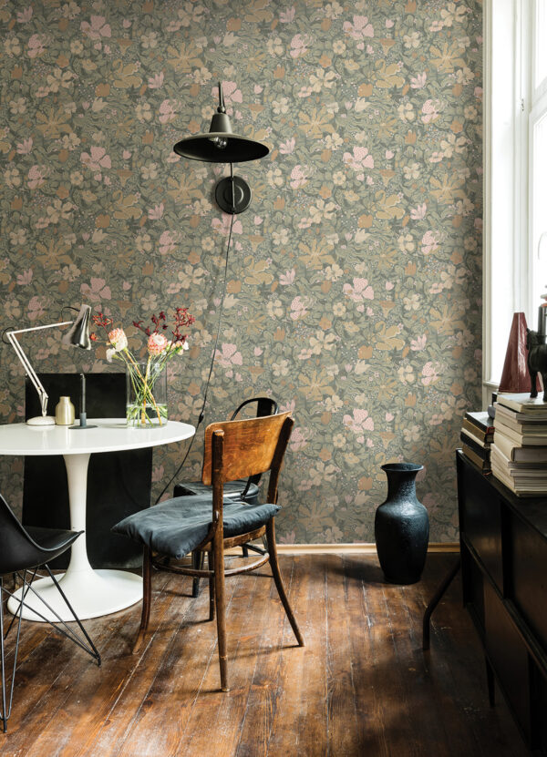 0064899 midsommar grey floral medley wallpaper