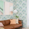 Britt Sapphire Embroidered Damask Wallpaper - Image 2