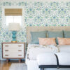 Britt Sapphire Embroidered Damask Wallpaper - Image 3