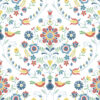 Britt Multicolor Embroidered Damask Wallpaper