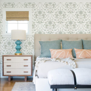 Britt Neutral Embroidered Damask Wallpaper