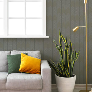 Nyle Dark Grey Chevron Stripes Wallpaper